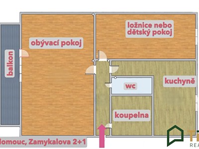 Prodej bytu 2+1 70 m²