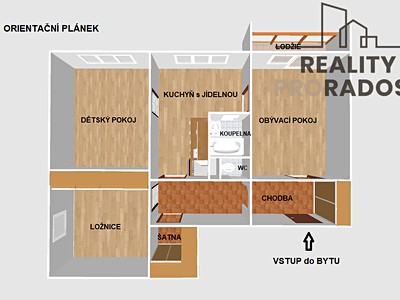 Prodej bytu 3+1 73 m²